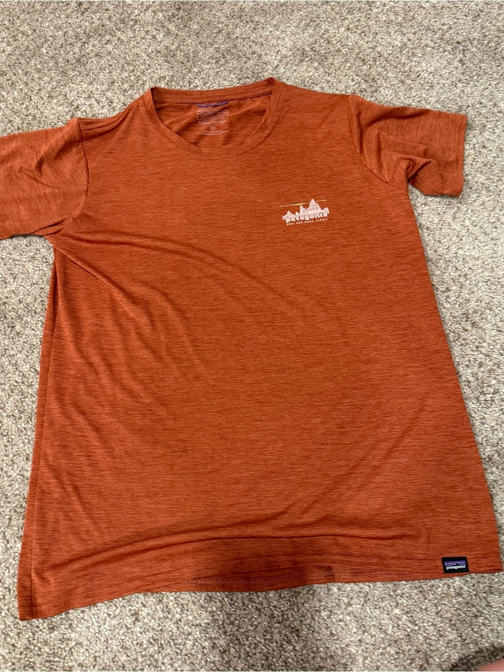 Patagonia Capilene Cool Short-Sleeve Logo Tee - Rust Orange